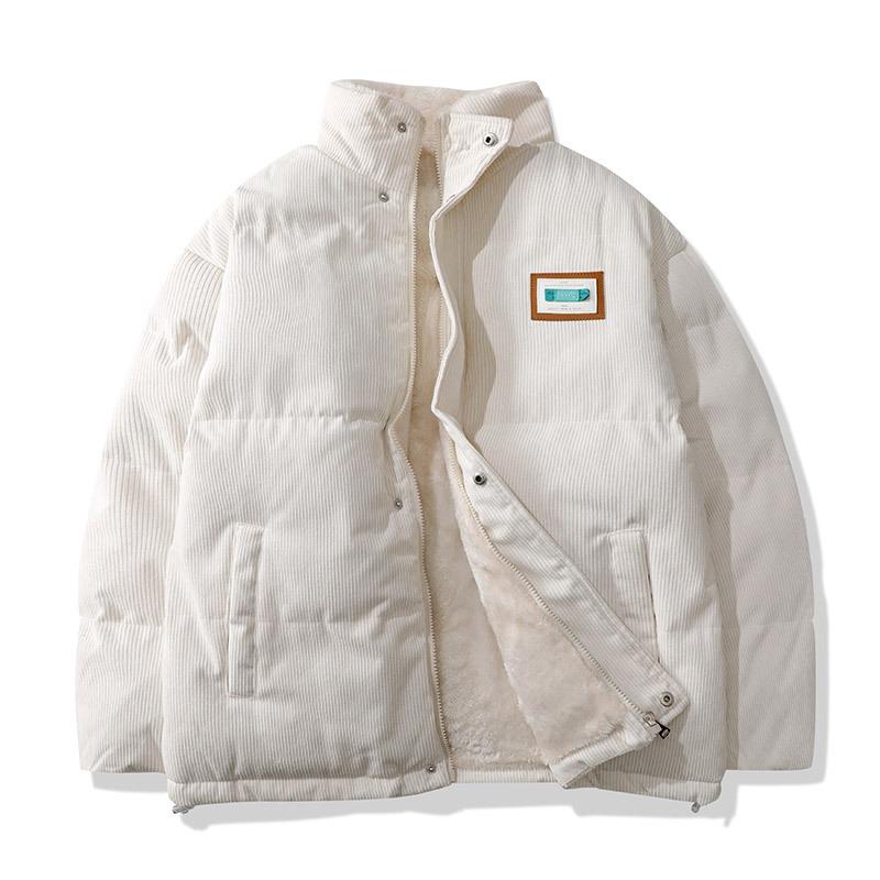 Giacca Invernale da Uomo Autunno Caldo Pile Moda Giubbotti Imbottiti in Cotone Ispessito Collo Alto Casual Cappotti in Velluto a Coste Antivento Taglie Forti