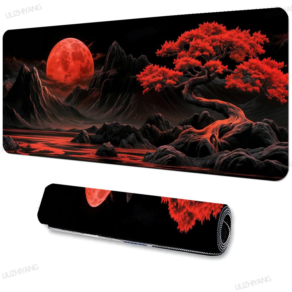 Sakura Landschaft Mauspads Großes Büro-Mauspad XXL Gamer Schreibtischzubehör Computertischunterlagen Erweitertes Langes Teppich-Mauspad