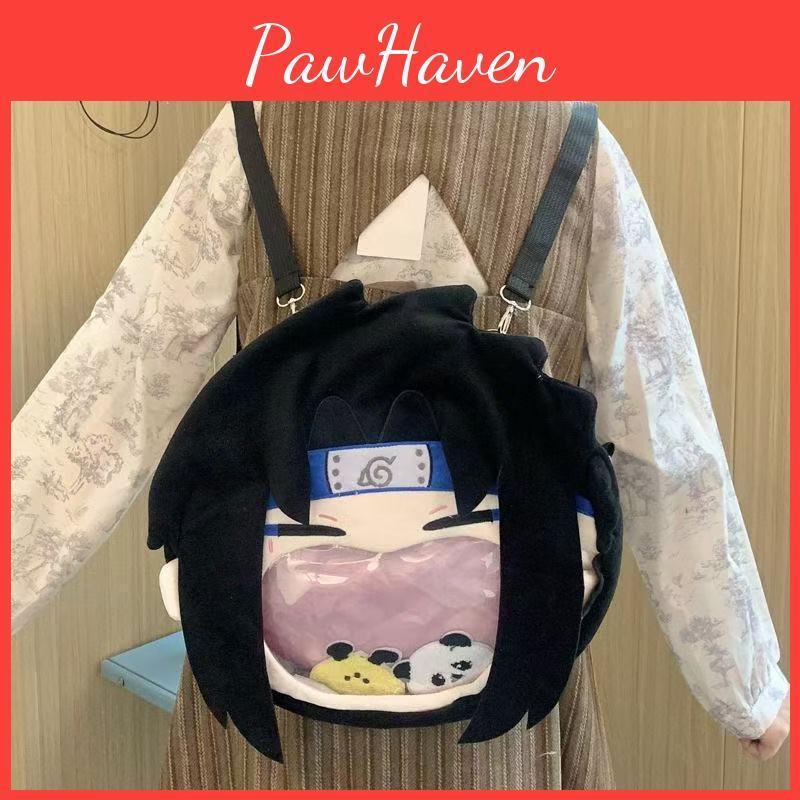 Sasuke Naruto Uchiha Plush Backpack With Large Capacity For Daily Use Teen Gift