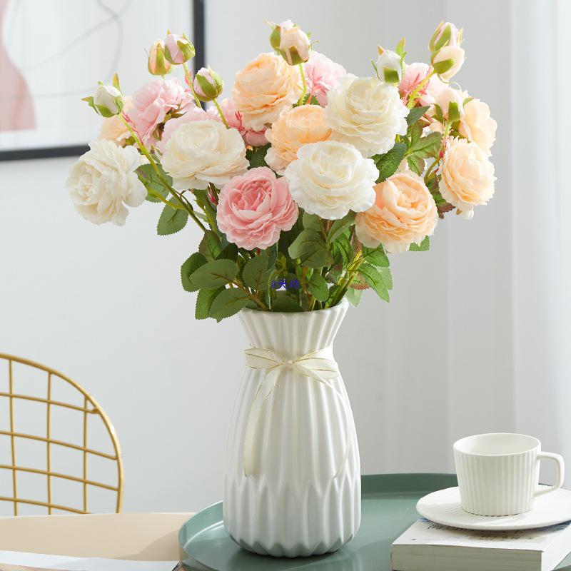 Peony Silk Rose Bouquet: Artificial & Dried Flowers for Indoor Decoration Centerpiece