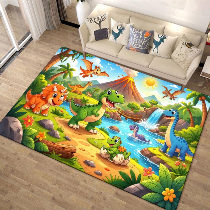 Cartoon Dinosaur Carpet Rug for Living Room Bedroom Home Sofa Decoration,Kids play Non-slip Floor Mat