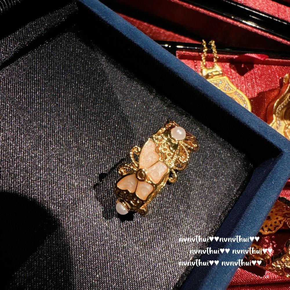 Ancient Gold Chiseled Butterfly Fritillary Gemstone Bracelet, New Chinese Style, Densely Woven Honeycomb Butterfly Drop Glaze Necklace Set