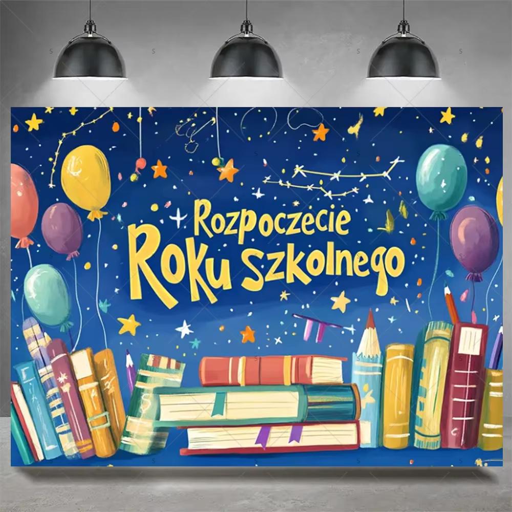 Colorful Back To School Wall Hanging Flat Print Cartoon School Supplies Tapestry For Kids Bedroom Dorm Study Room Party