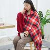 Lazy Plaid Wearable Blanket Thicken Soft Casual Office Blanket with Button Warm Home Shawl Blanket Winter