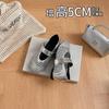 5Cm inner height increase 2025 summer new fashion woven hollow one word with versatile soft sole shallow mouth single shoes