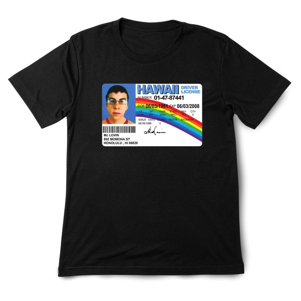 McLovin T-shirt Superbad Movie Mens Black Sizes S 4XL