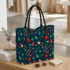  Christmas Pattern Tote Bag Casual Large Capacity Shoulder Handbag for Daily Use