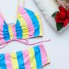 Hohe Taille Bikini Push-Up Frauen Badeanzug Weibliche Regenbogen Bademode Sexy Bikini Set Schwimmen Anzug Bademode Biquini Badeanzug