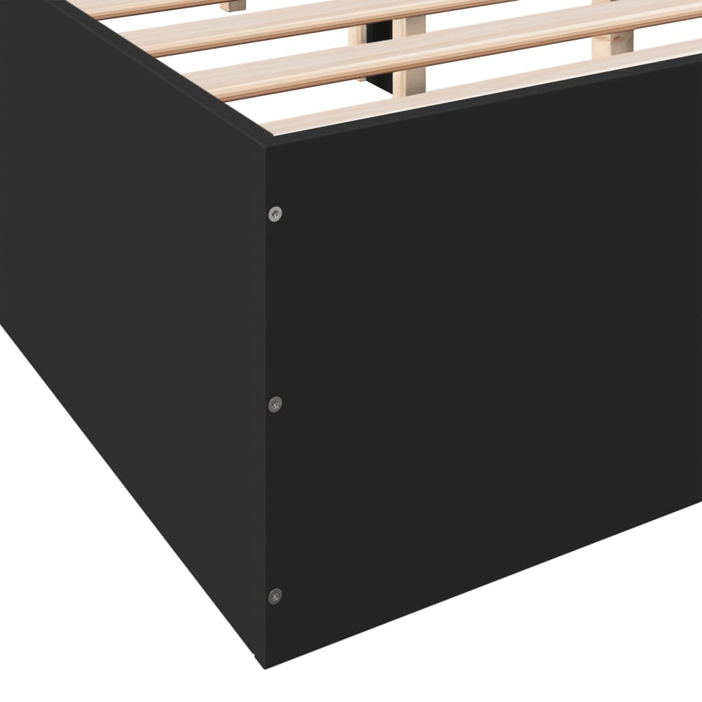 Bed Frame Black 135x190 cm Particleboard
