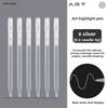 LANGUO Overlayable High-Capacity Replacement Gold/Silver/White/Black Drawing Gel Pens for Art Marker Stationery School Supplies