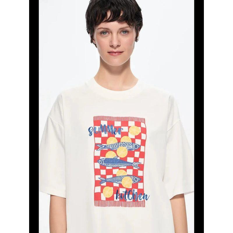 New Fashion T-shirt Fashion New Fashion Casual Loose round Neck Print Letter Cotton T-shirt Top