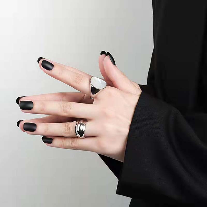 2026 Trendige Geometrische Offene Muschelringe für Damen Herren Minimalistisch Gold Silber Farbe Unregelmäßige Fingerringe Schmuck Zubehör