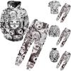 Ahegao Anime Face Hoodie And Pants Creative 3d Printed Jogger Suit For Men And Women