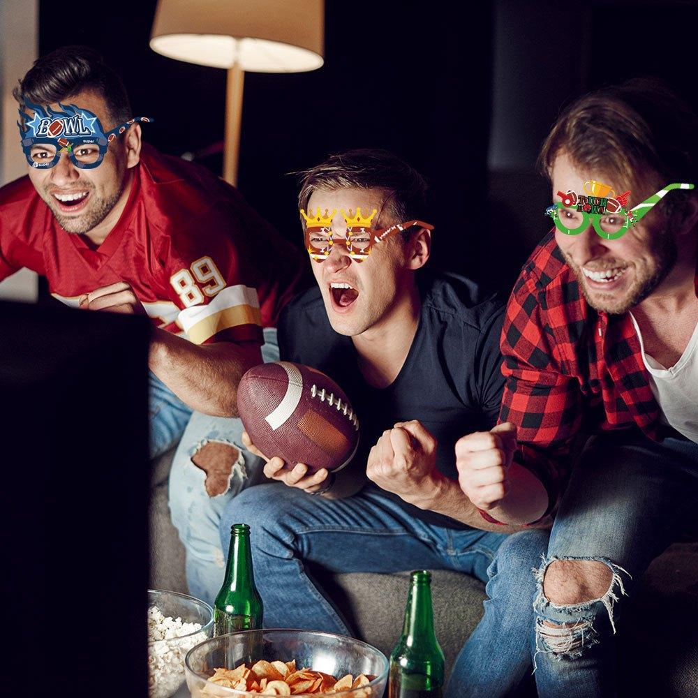 12pcs Super Bowl Paper Glasses, Rugby Decoration Photography Props, Party Supplies, Party Photography Props