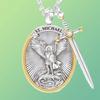 Catholic Amulet Patron Saint St. Michael Necklace Pendant Vintage Protect Charm Talisman Powerful Wealth Success Health Lucky Jewelry Unisex