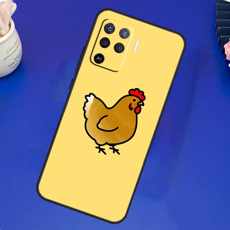 Cartoon Chicken Rooster Case For OPPO A17 A57 A77 A78 A15 A16 A52 A72 A76 A96 A74 A94 A5 A9 A31 A93 A54S A53S A57S