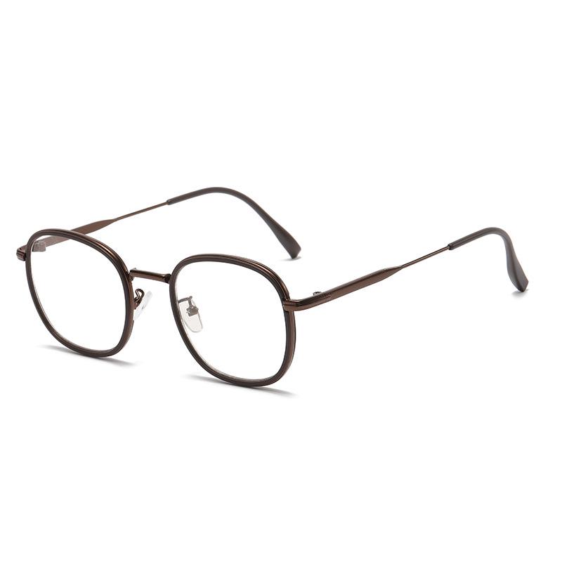 Chestnut Brown Anti-Blue Light Photochromic Lenses Eyeglasses with Advanced Skin-Whitening, Student Style, Myopia Correction