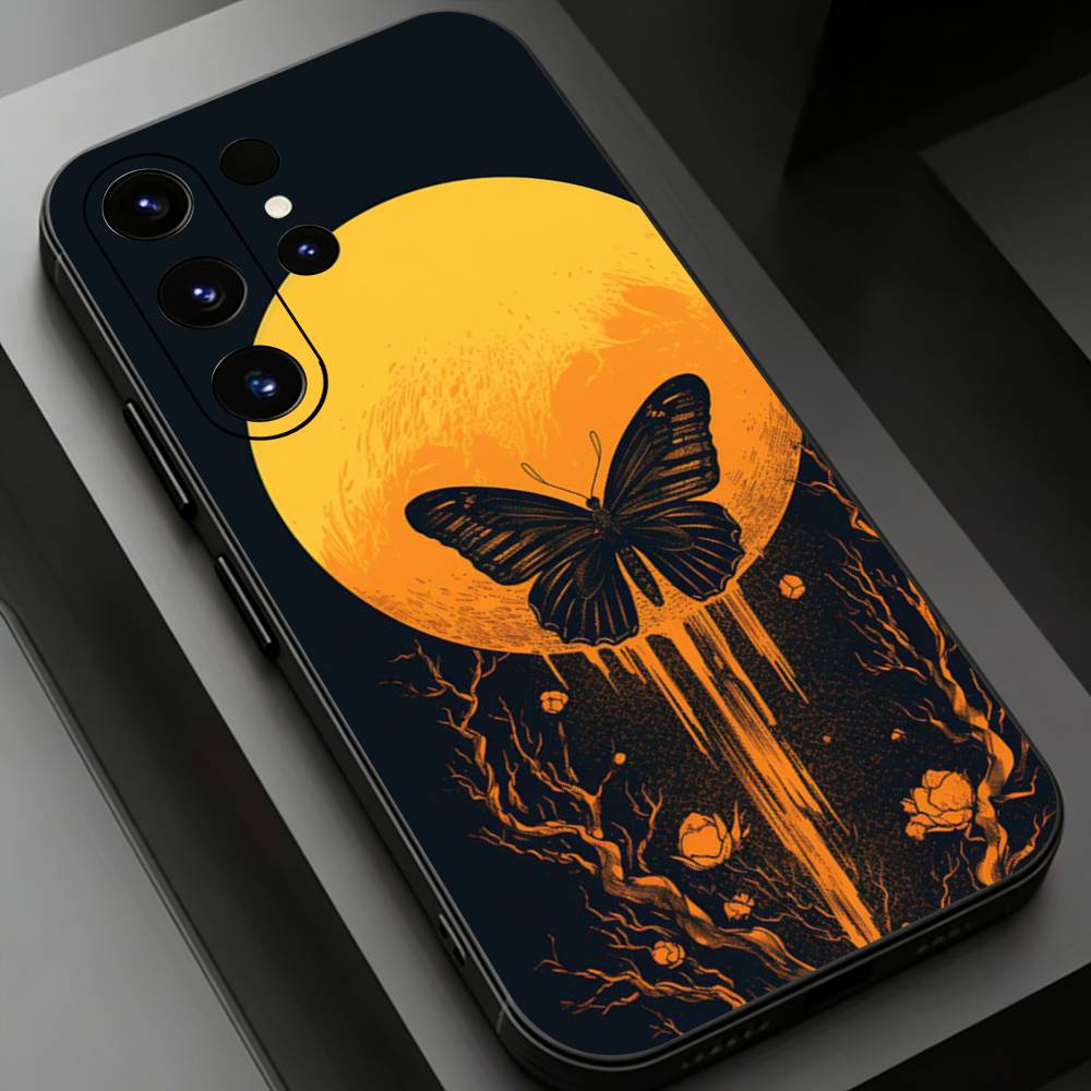 

INS Retro Butterfly Phone Case for Samsung Galaxy S20,23 Ultra S24,22 Plus S25,26,21FE TPU Cover Samsung S26ULTRA