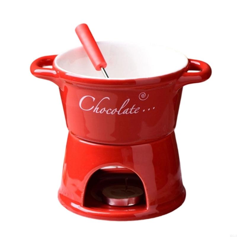 Mxla Microwave Safe Ceramic Fondue Cup For Melting Chocolate Cheese Butter And Caramel