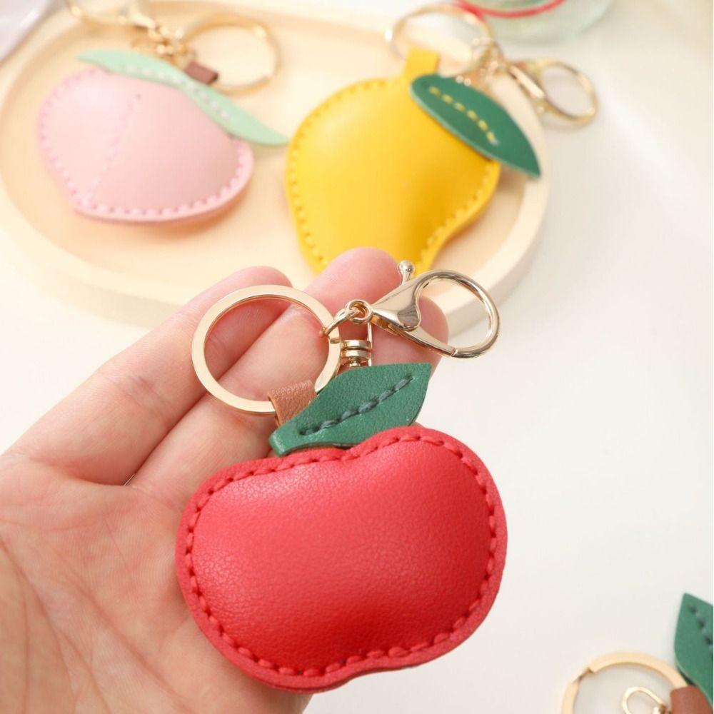Cute Fruit Pendant Strawberry Bag Pendant Portable Leather Keychain  Gift