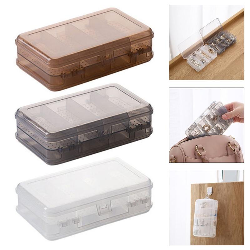 Elegant Jewellery Display Holder Space Saving Jewelry Storage Box Practical 2 Layer Plastic Organizers for Women