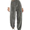 European and American Women's Casual Solid Color Women's Trousers Sports Mao Mao Pants Leg Pants