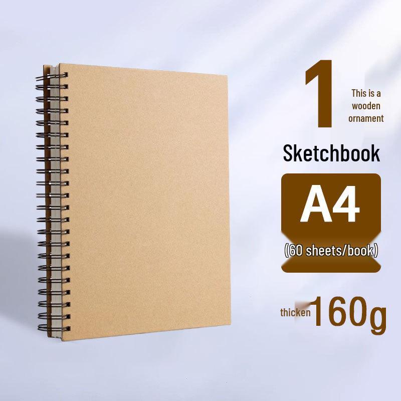 Thickened 160g Art Sketchbook for Students, A4/A5/8k, Side-Flip, Hard Cover