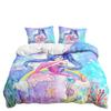 Quilt Cover Mermaid Butterfly Pink Purple Bedding Decoration Digital Printing Three-Piece Set