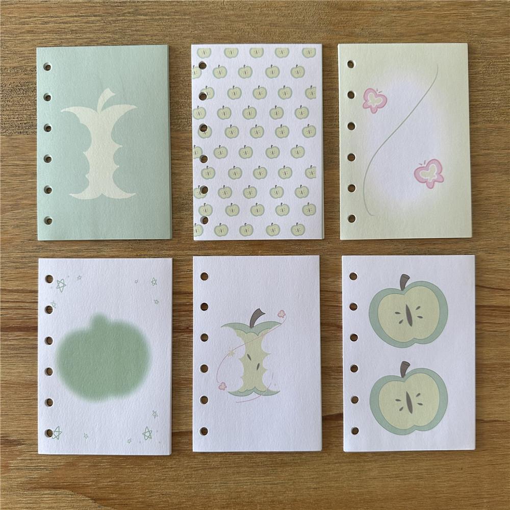 

A7 6 отверстий блокнот со свободными листами сменный блок спиральный переплет цветной дизайн внутренняя страница внутри бумажная канцелярия A7