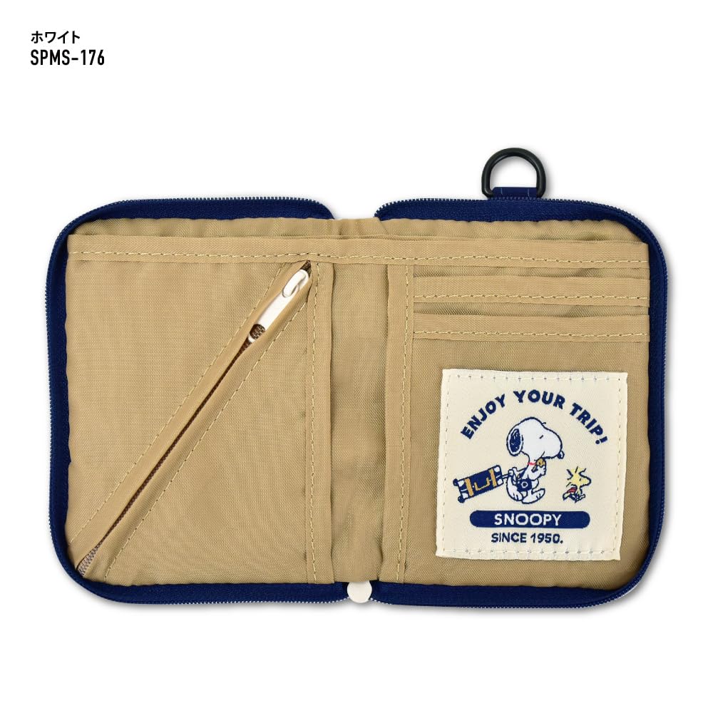 Enjoy your trip Snoopy travel slim wallet with round zipper SPMS-176