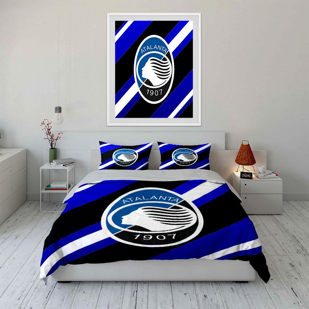 Set Biancheria da Letto Logo Atalanta Set Copripiumino Copripiumino Federe (1 * Copripiumino 2 * Federe, senza piumino)