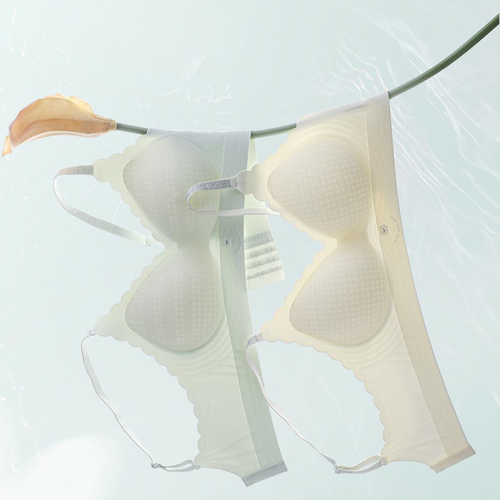 Naked feeling no steel ring fixed cup solid color people gather and close the sub-breasts breathable bra cover thin