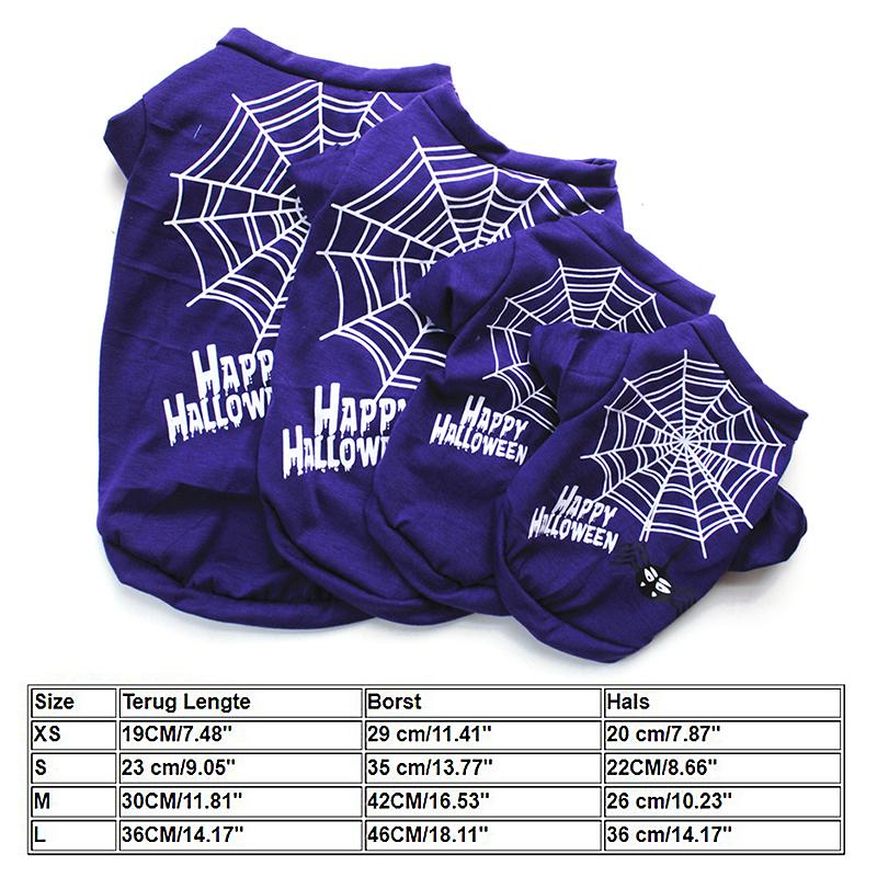 Pet Dog Cat Vest T-Shirt Halloween Spider Web Pattern Printing Cotton Cute T Shirt Small Medium Dogs Puppy Clothing XS-L
