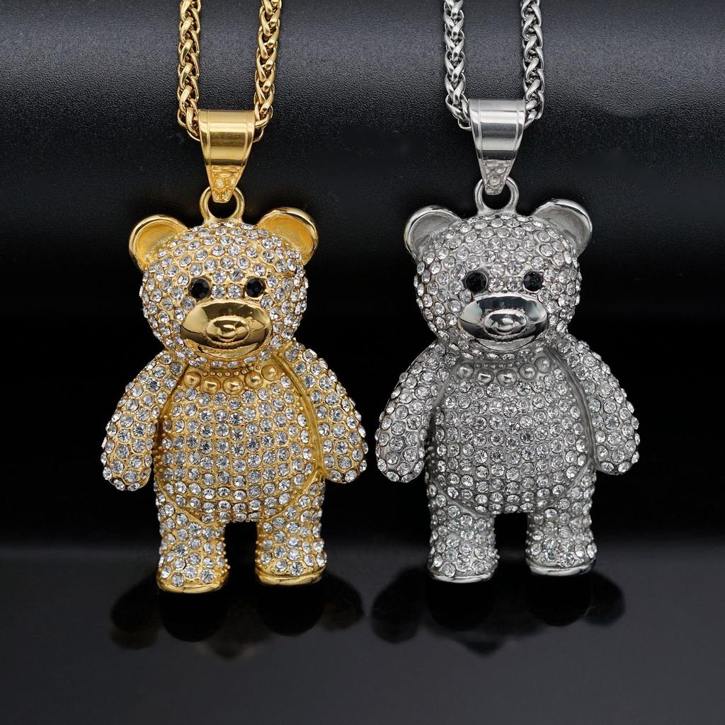 Pendant New Hip Hop Fashion Jewelry Animal Cute Bear Pendant Necklace