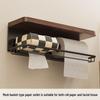 Walnut Bathroom Toilet Paper Holder & Storage Shelf