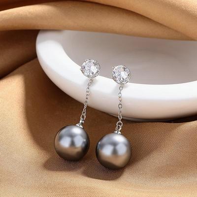 Boucles d'oreilles à pampilles en perles françaises: Boucles d'oreilles couronne de luxe haut de gamme pour femmes