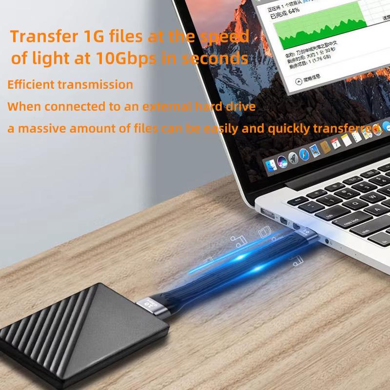 Type-C To USB-A PD Fast Charging USB3.1 High-Speed Hard Drive 10gbps Transmission 13cm Charging Ultra-Short Portable Data Cable