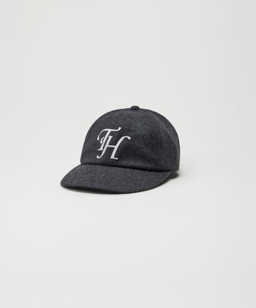 Teulaepighamoni Wool Blend Th Applique Logo Deep-Fit 6-Panel Cap_Grey