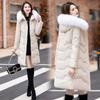 Down Jacket Women's Medium and Long New Slim-fit Fur Collar Warm Duck Down Thickened Jacket Winter