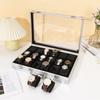 Üst Düzey Alüminyum Alaşımlı Saat Kutusu Şeffaf Takı Saklama Teşhir Kutusu 18/10/12 Haneli Saatler İçin Lüks Saat Kutusu