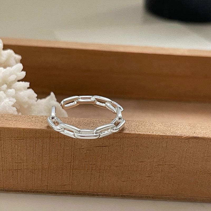 Korean Style Geometric Irregular Lines Women s Adjustable Wave Ring Adjustable Open
