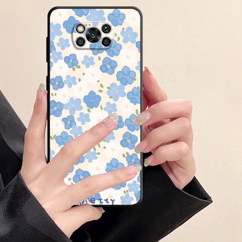 Lovely Flower Phone Case For Samsung Galaxy S23 S21 S22 S20 Note 20 Ultra 10 Plus 8 9 Note20ultra S21 S22 Black Soft Cover Bag