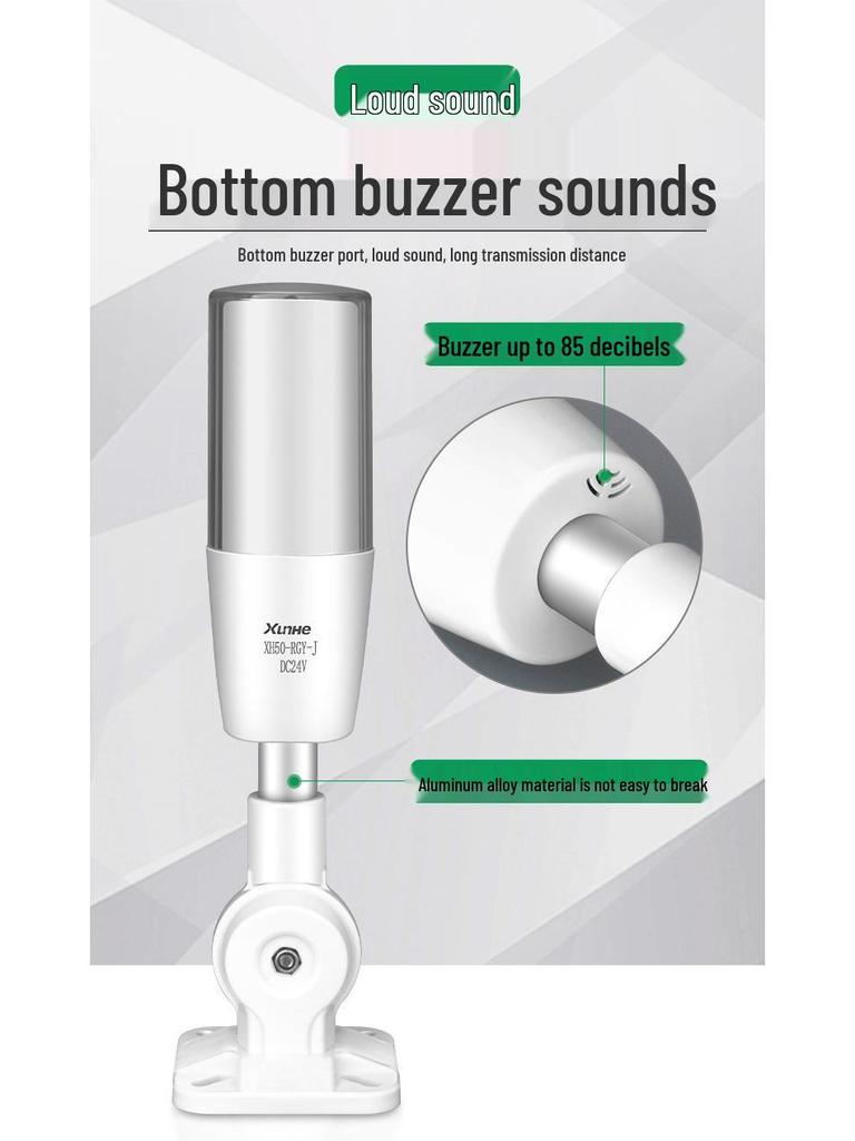 LED Strobe Warning Lamp with Sound & Light, Three-Color Signal for Machine Tools