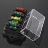 12V/24V Car Vehicle Van Circuit Standard ATO 4 Blade Fuse Box Block Holder+Fuse