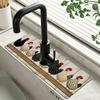 1 pièce Poulets Colorés Tapis Absorbant pour Robinet, Tapis de Drainage, Évier de Cuisine, Tapis de Drainage pour Plan de Travail, Lavabo en Terre de Diatomées, Tapis Découpable à Séchage Rapide