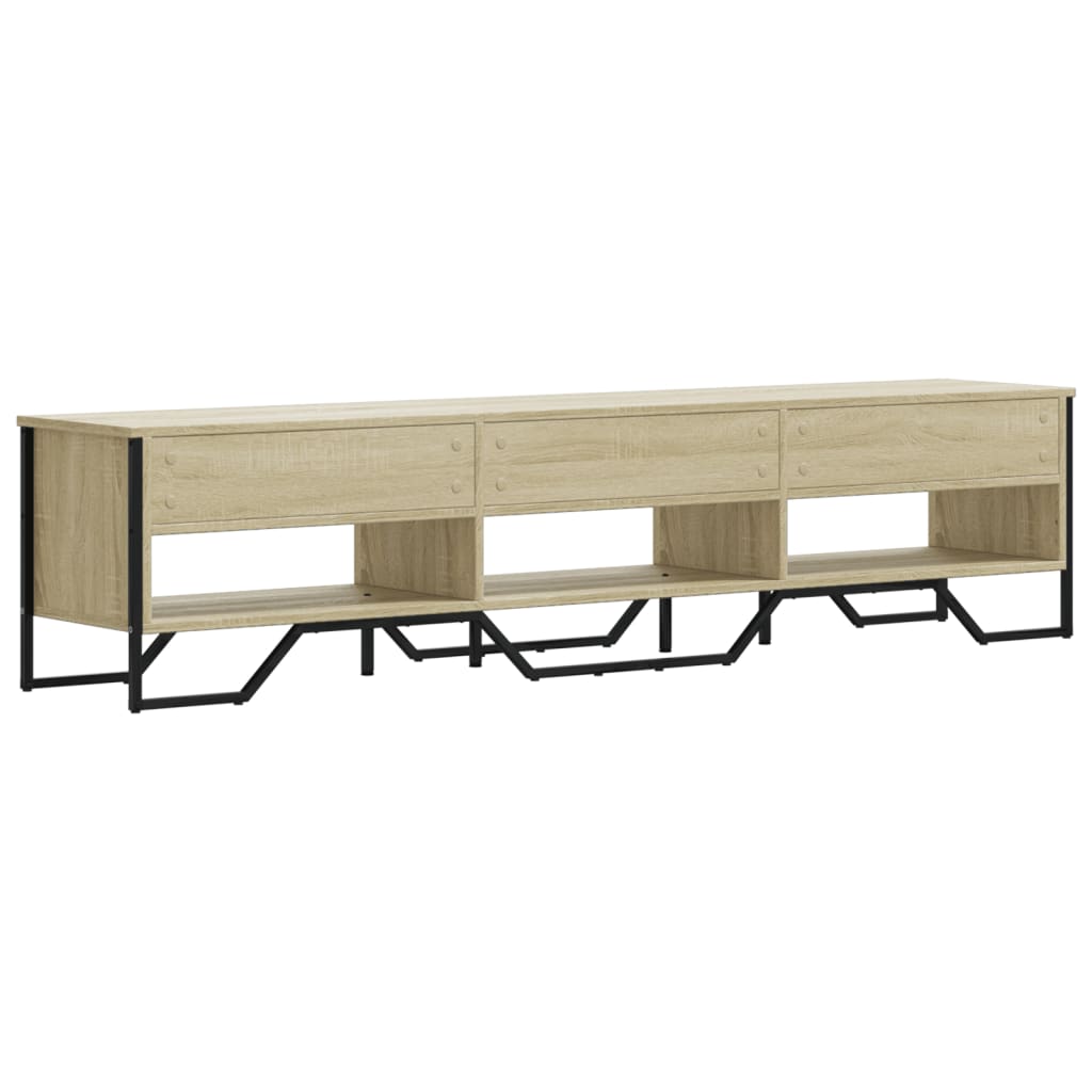 TV Stand Sonoma Oak Finish 180 x 34 x 41 cm Engineered Wood