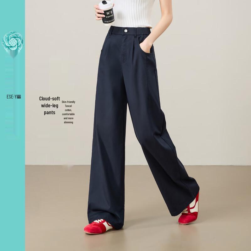 Yiyang Women's Sorona Lyocell Cotton Blend Relaxed Wide-Leg Pants