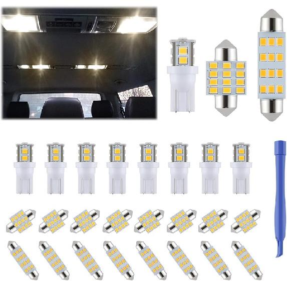 24 Pieces Dome Light LED Car Interior Bulb Kit Set 194 T10 DE3175 578 31Mm 42Mm Bulbs Interior Replacement Lights For Car Map License Plate Door Side