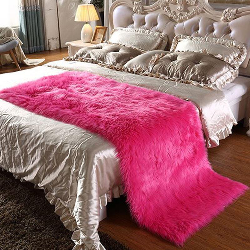 

Solid Color Simple Fashion Bedside Rugscomfortable And Soft Bedroom Carpet Living Room Blanket Floor Mat Sofa Carpet 60*100cm