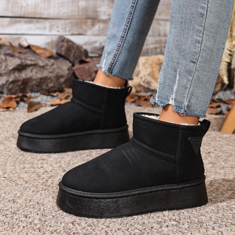 Retro Thick-soled Snow Boots, New Fleece and Thickened Short-leg Snowshoes, Cotton Shoes